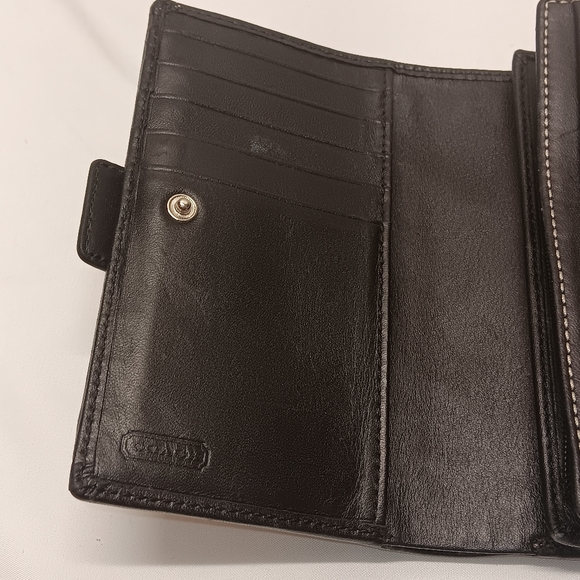 Coach Signature Jacquard Leather Envelope Buckle Bifold Wallet Zip - Picture 5 of 8